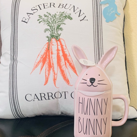 RAE DUNN HUNNY BUNNY EASTER MUG LID CANISTER PINK - Picture 2 of 13